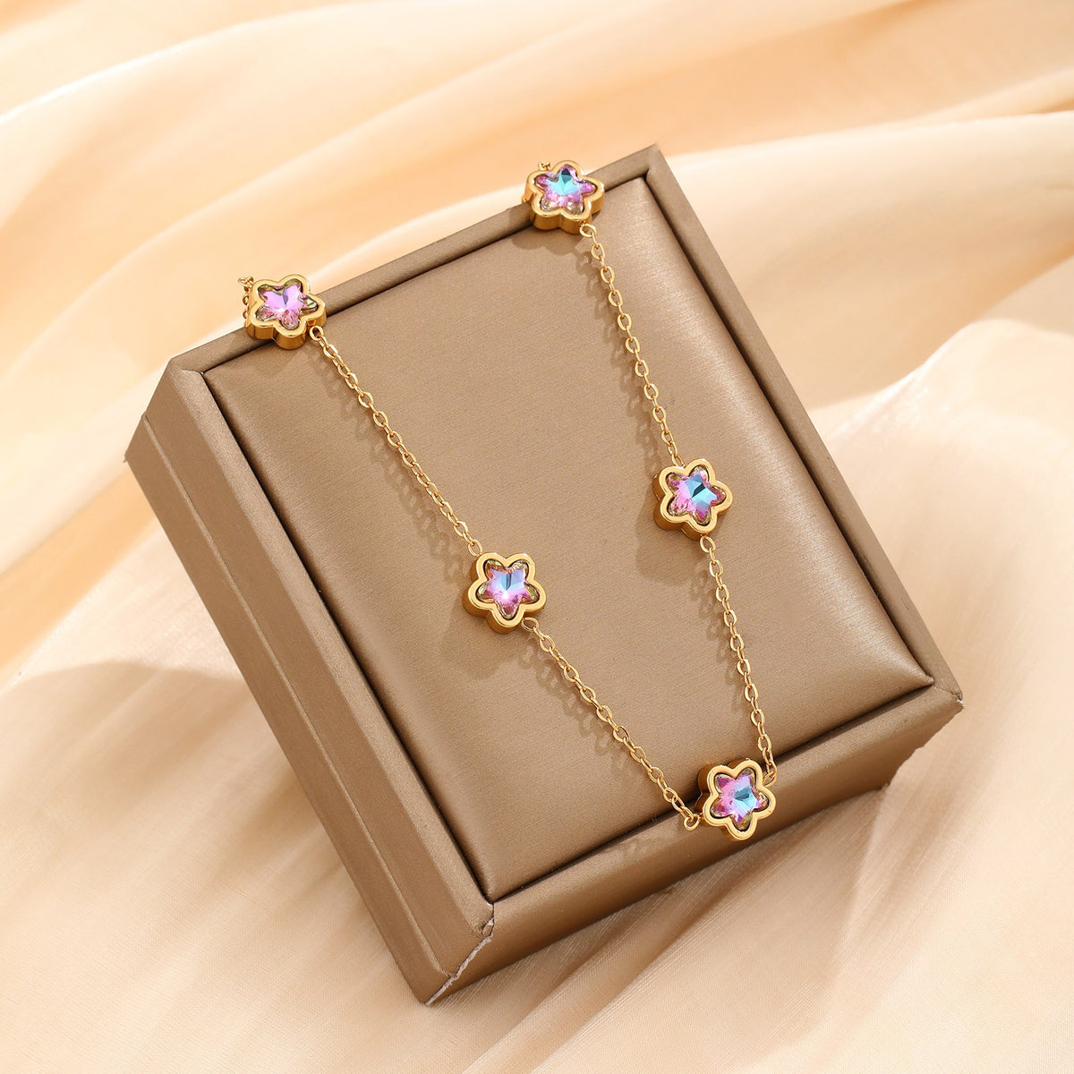 Iris Bloom Gold Necklace