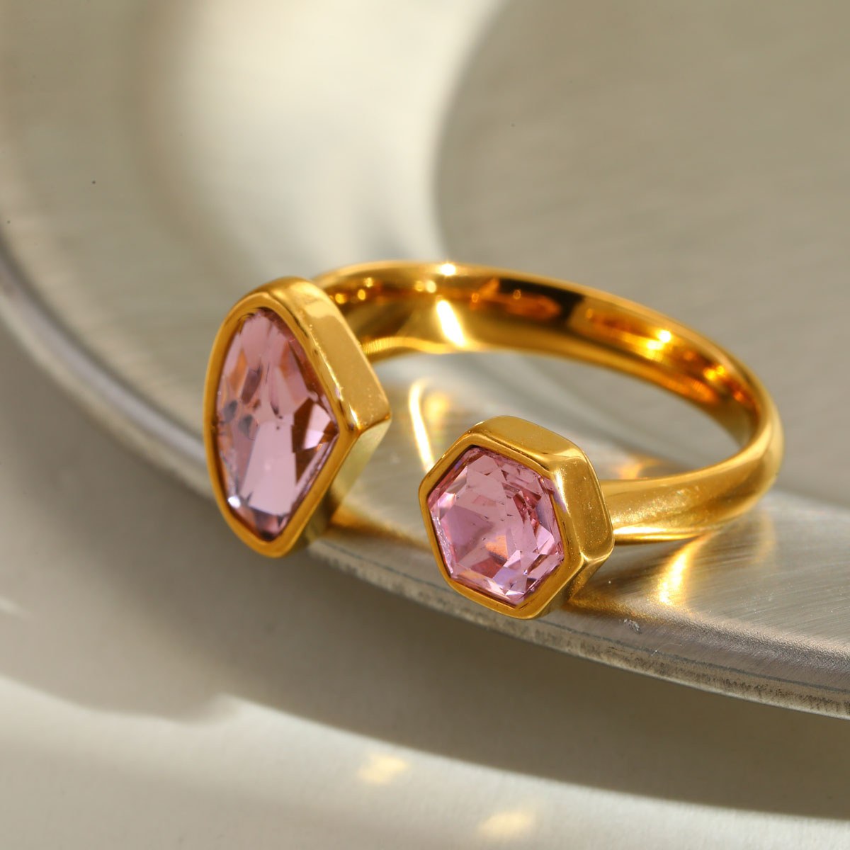 Pink Bloom Gold Ring