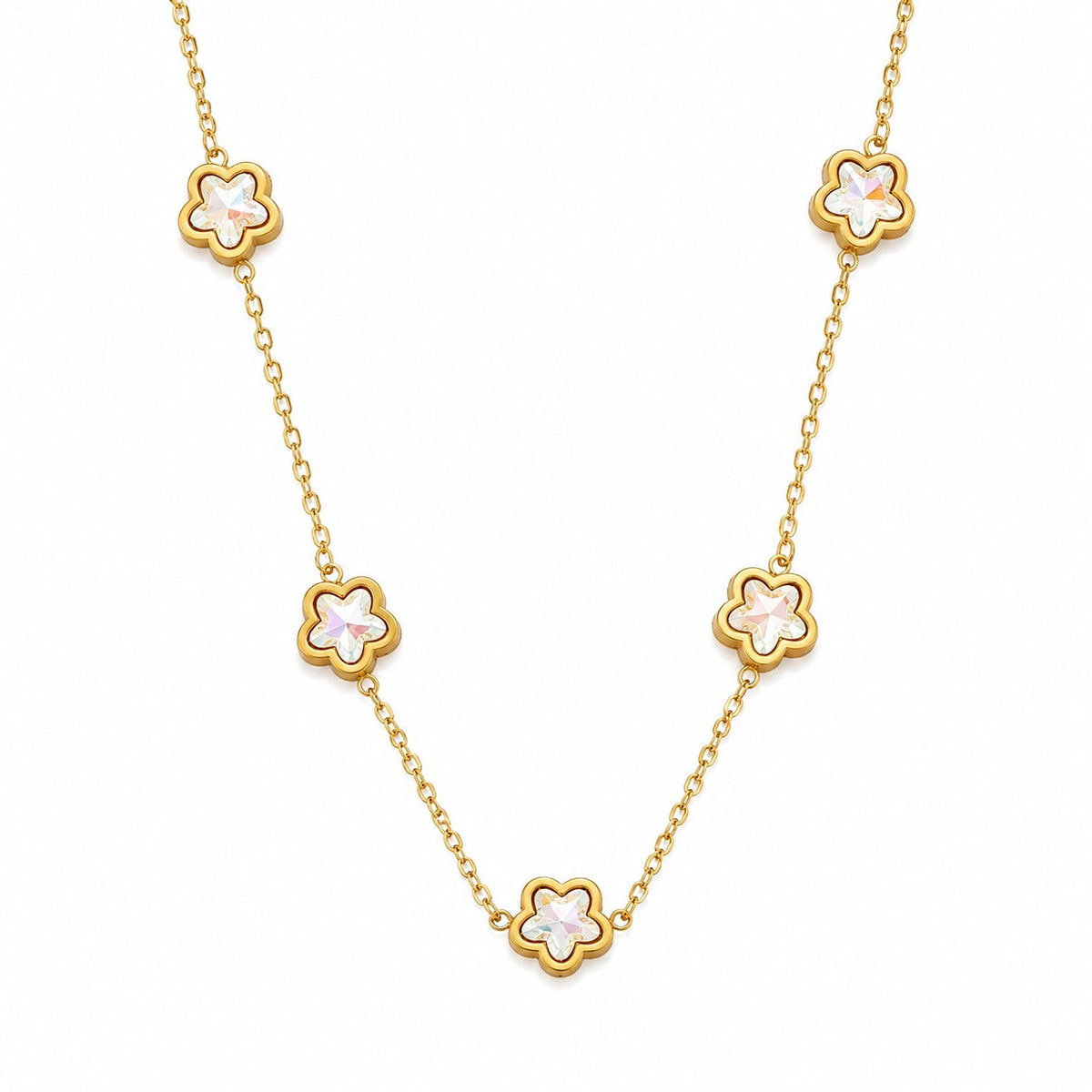 Iris Bloom Gold Necklace