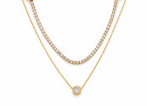 Heart Halo Duo Gold Necklace