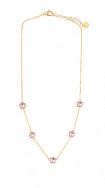 Lilac Bloom Gold Necklace