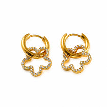 Clover Hoops Gold Earrings