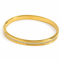 Crystal Line  Gold Bangle