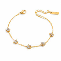 Flora Spark Gold Bracelet - White