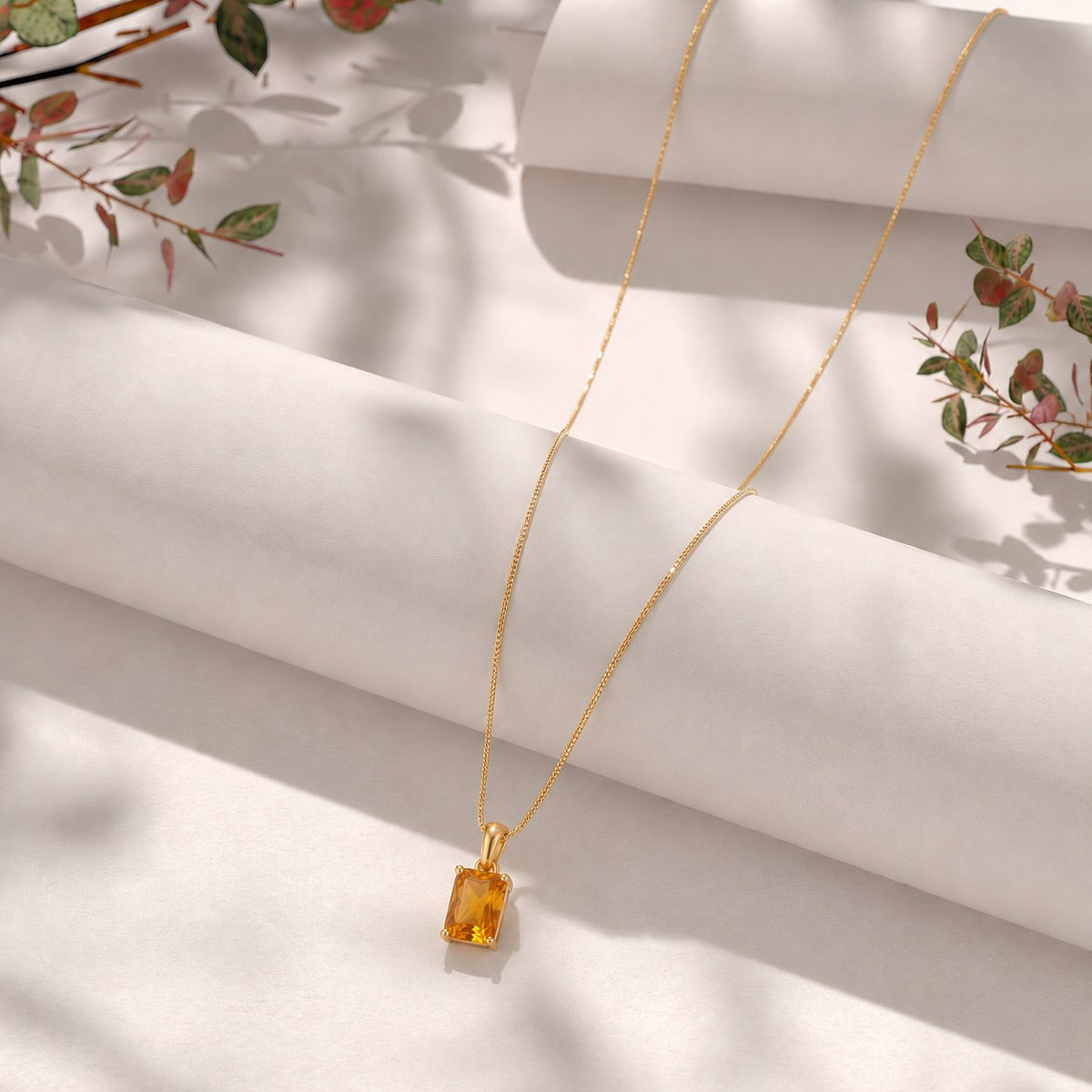 Amber Glow Gold Necklace