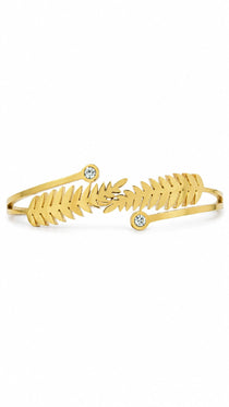 Leafy Gold Plated Bangle