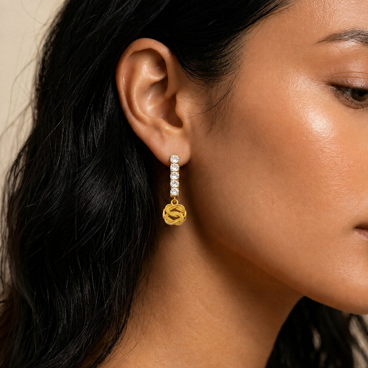 Eternal Drop Gold Earrings