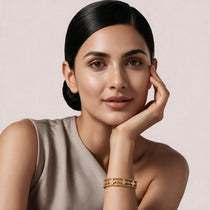 Flora Radiance Cyrstal  Gold Bangle