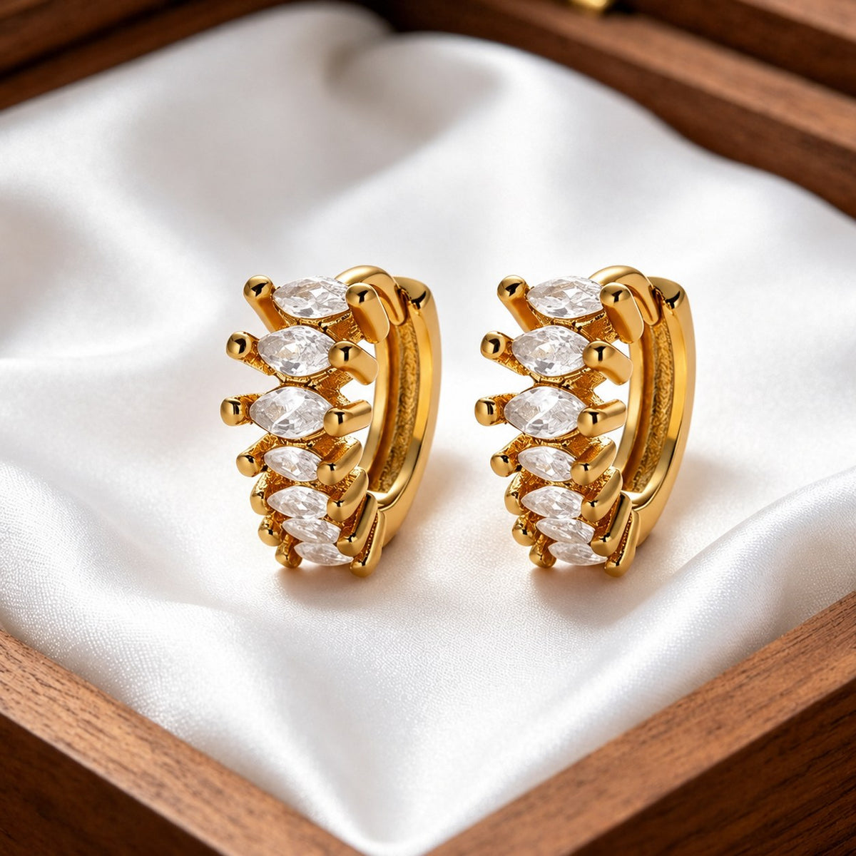Imperial Diamond Huggie Earrings