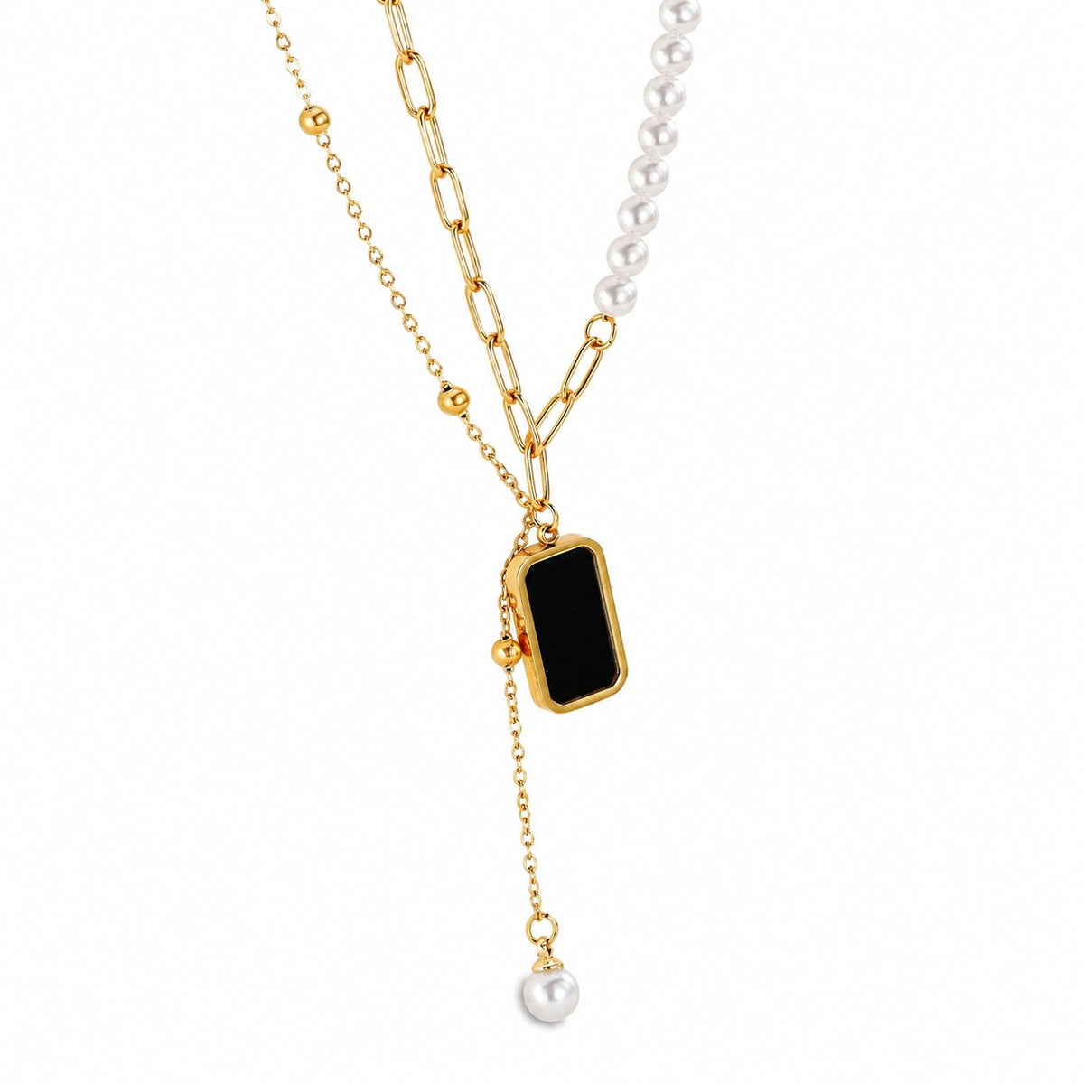 Noir Pearl Gold Necklace