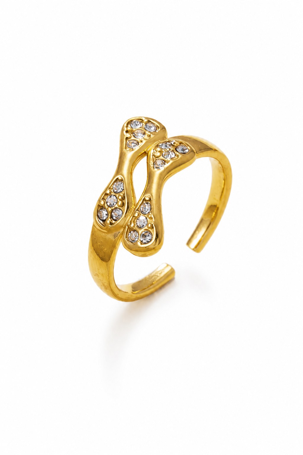 Twin Leaf Gold Ring