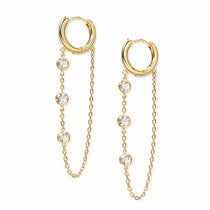 Luna Cascade Gold Hoop Earrings