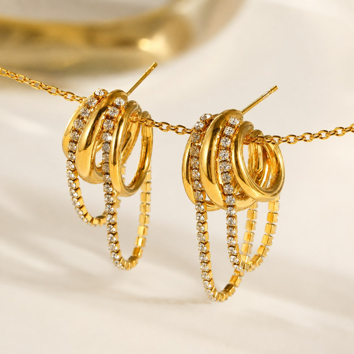 Shimmer Gold Hoop Earrings