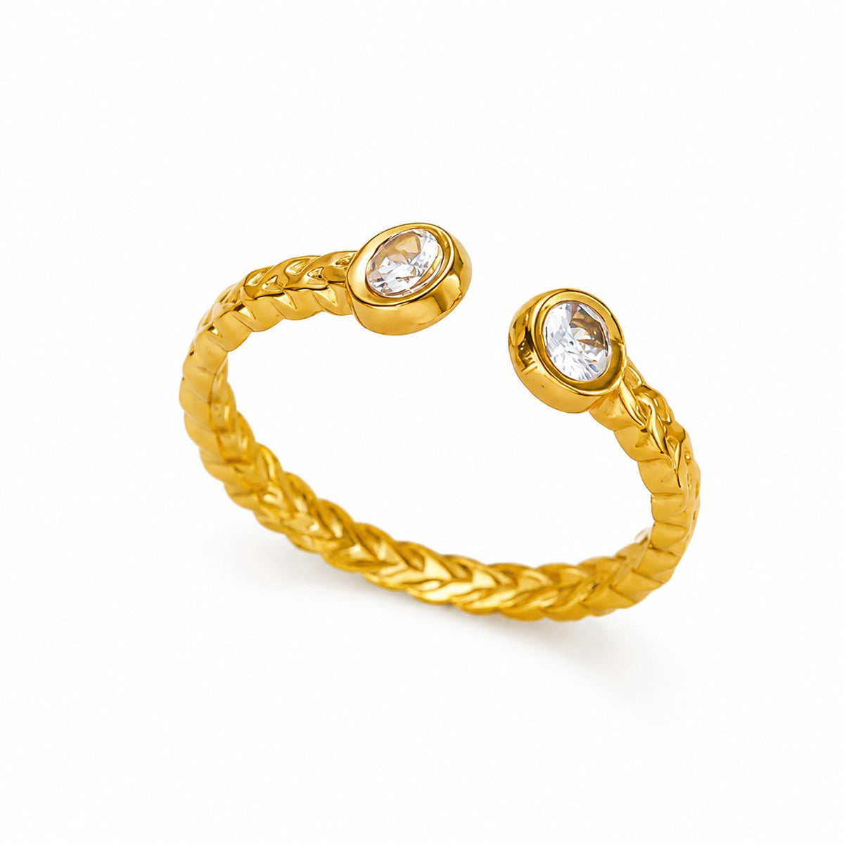Twin Sparkle Gold Ring