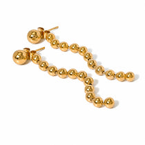 Linear Drop Gold Earrings