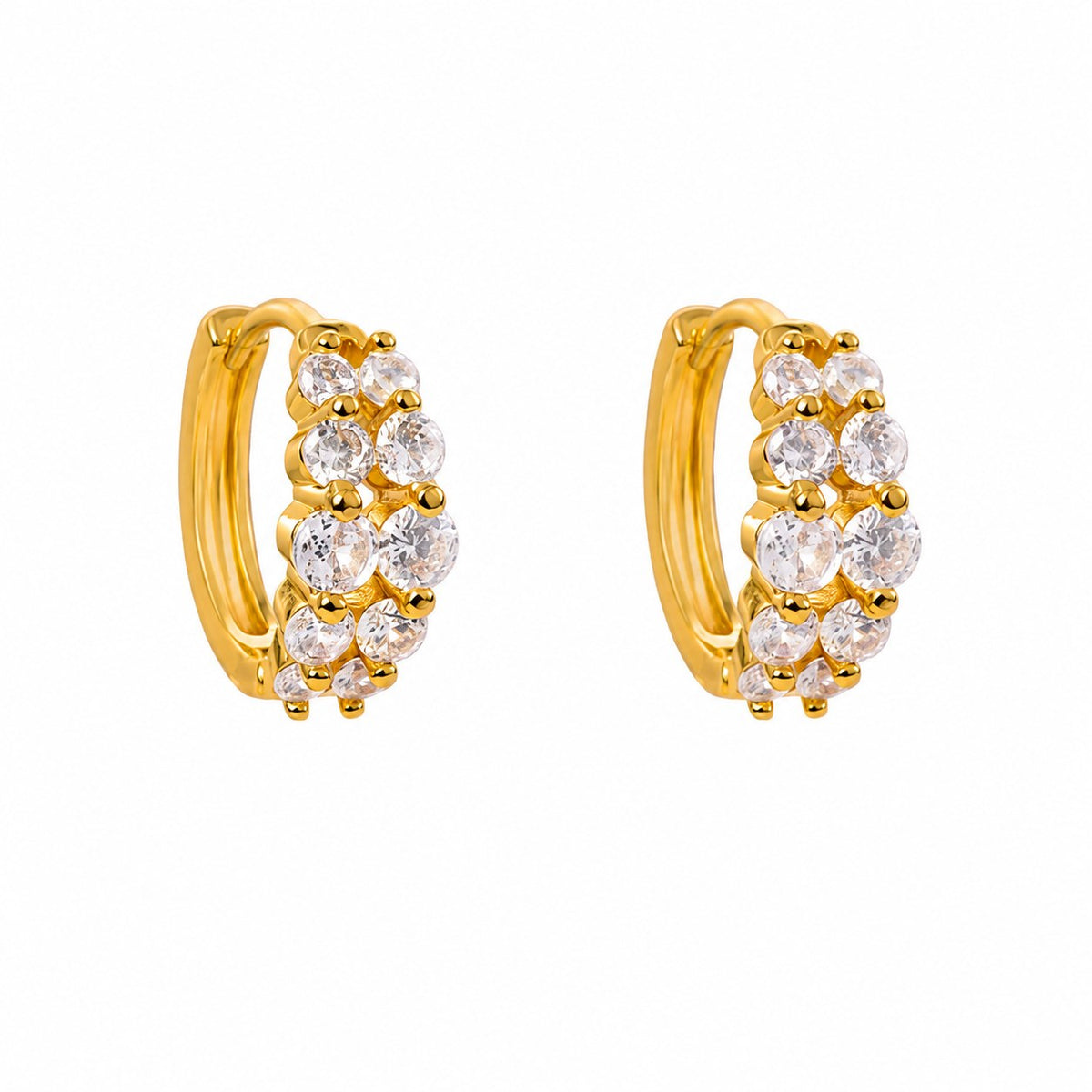 Starlit Gold Huggies Earrings