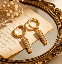 Nova Bar Gold Earrings