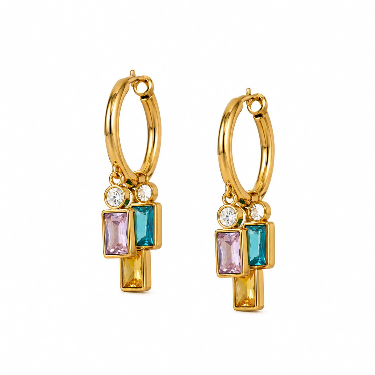 Gem Symphony Gold Earrings