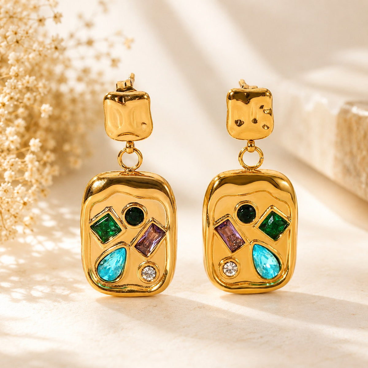 Jewel Canvas Gold Earrings