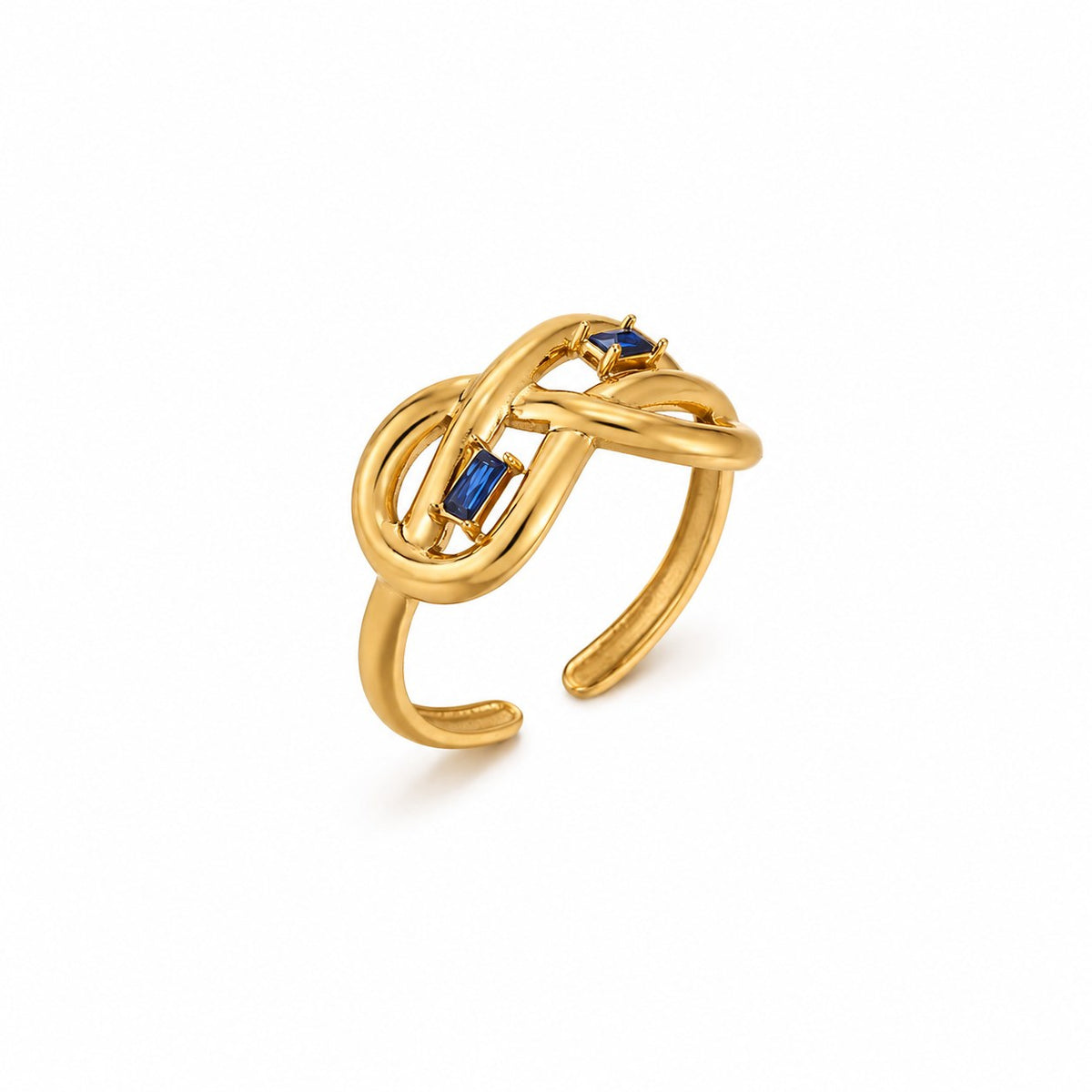 Sapphire Knot Gold Ring