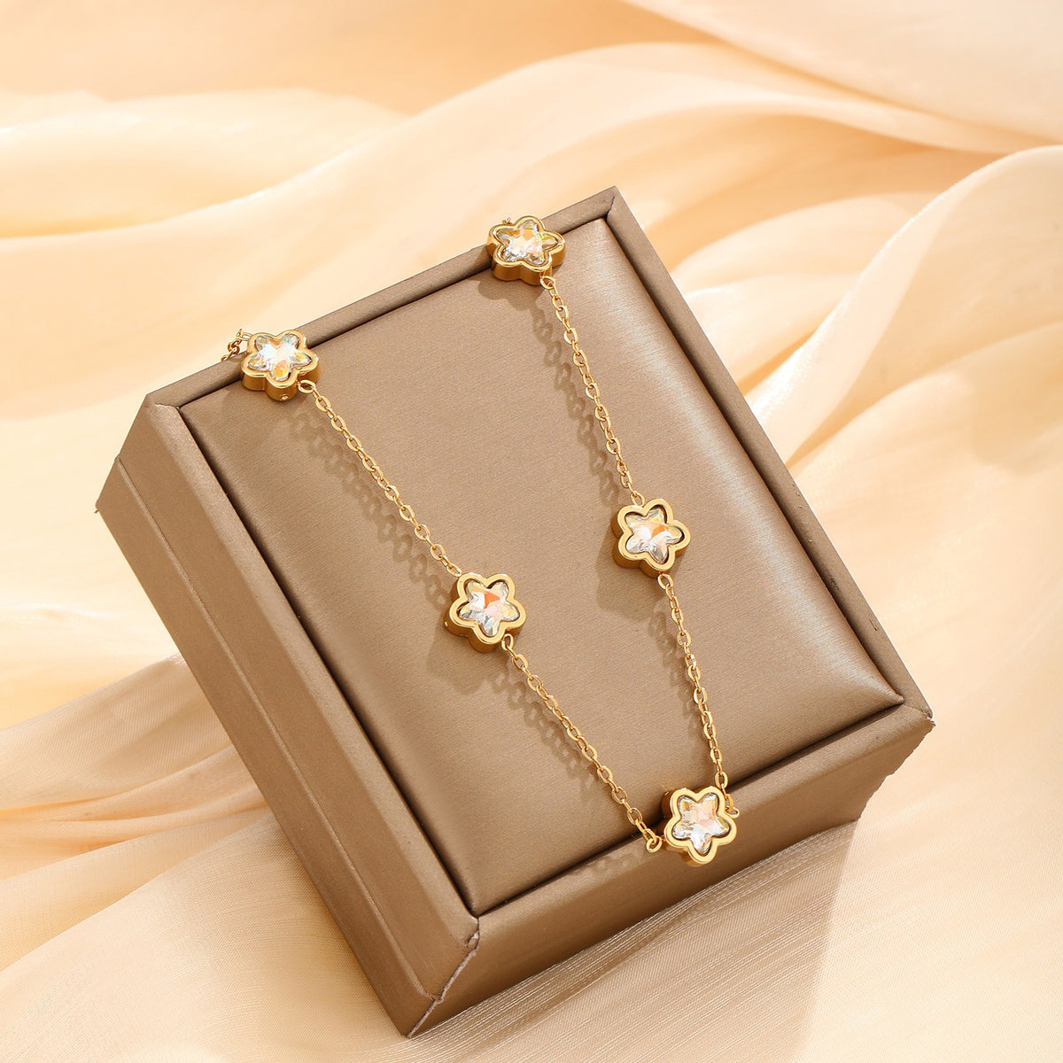 Iris Bloom Gold Necklace