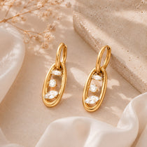 Floating Spark  Hoop Earrings