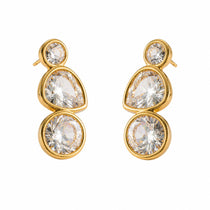 Lumina Bezel Gold Stud Earrings