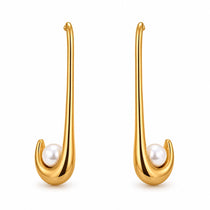 Sculpt Pearl Gold Earrings