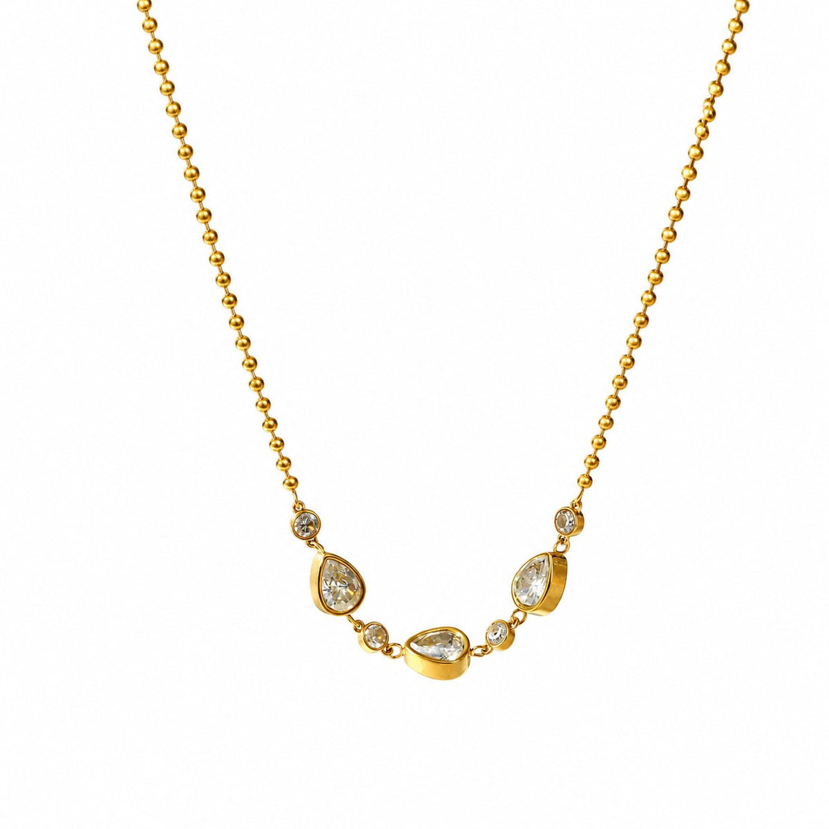Opaline Glow Gold Necklace