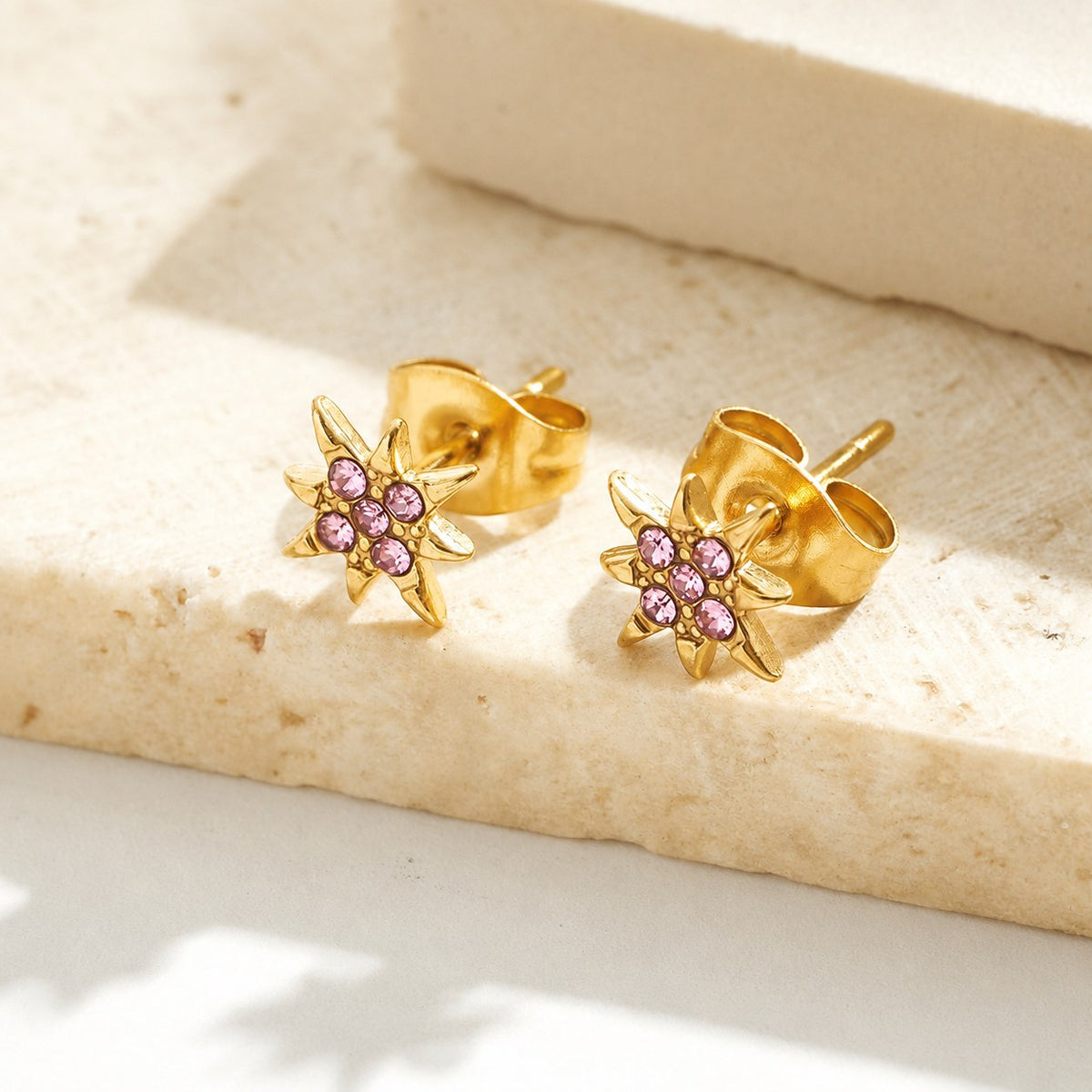 StarFlower Gold Stud Earrings - Bloom