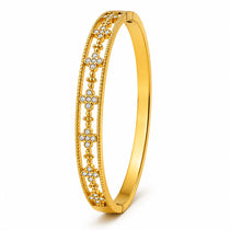 Flora Radiance Cyrstal  Gold Bangle