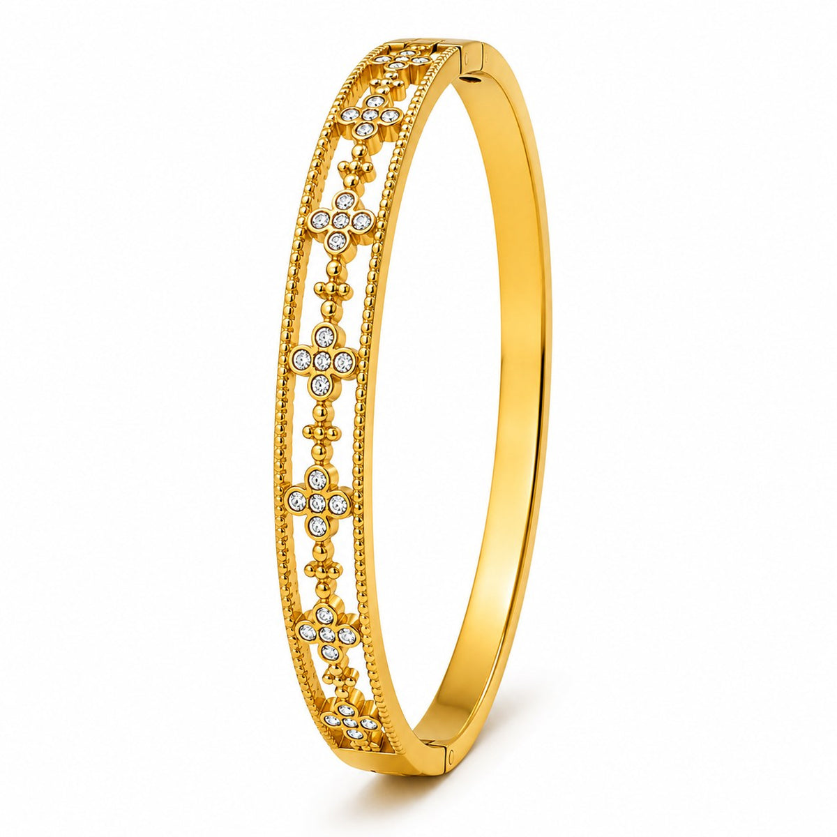 Flora Radiance Cyrstal  Gold Bangle