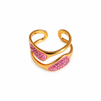 Pink Wave Gold Ring