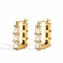 Baguette Gold Hoop Earrings