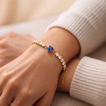 Amore Heart Gold Tennis Bracelet