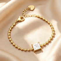 Square Diamond Gold Bracelet