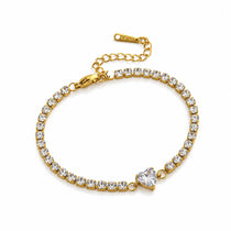 Amore Heart Gold Tennis Bracelet