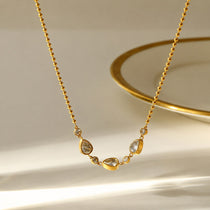 Opaline Glow Gold Necklace
