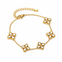 Fleur Eclat Gold Bracelet - White