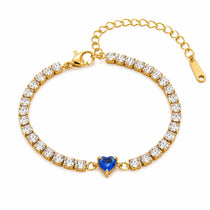 Amore Heart Gold Tennis Bracelet
