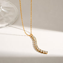 Crystal Cascade Gold Necklace