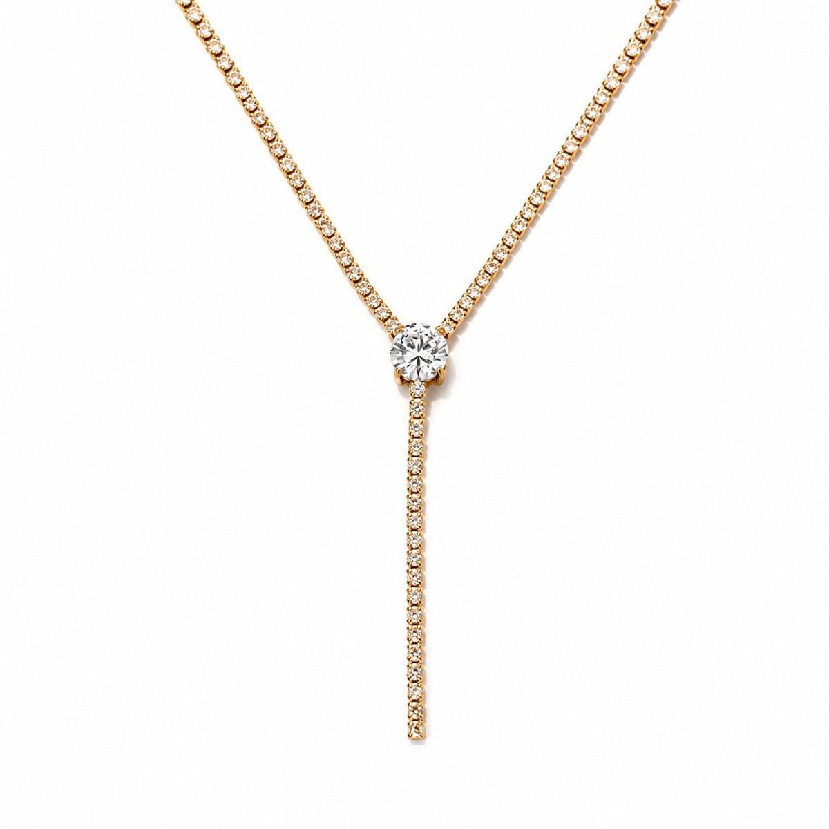 Halo Gold Lariat Necklace