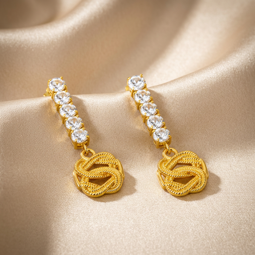 Eternal Drop Gold Earrings