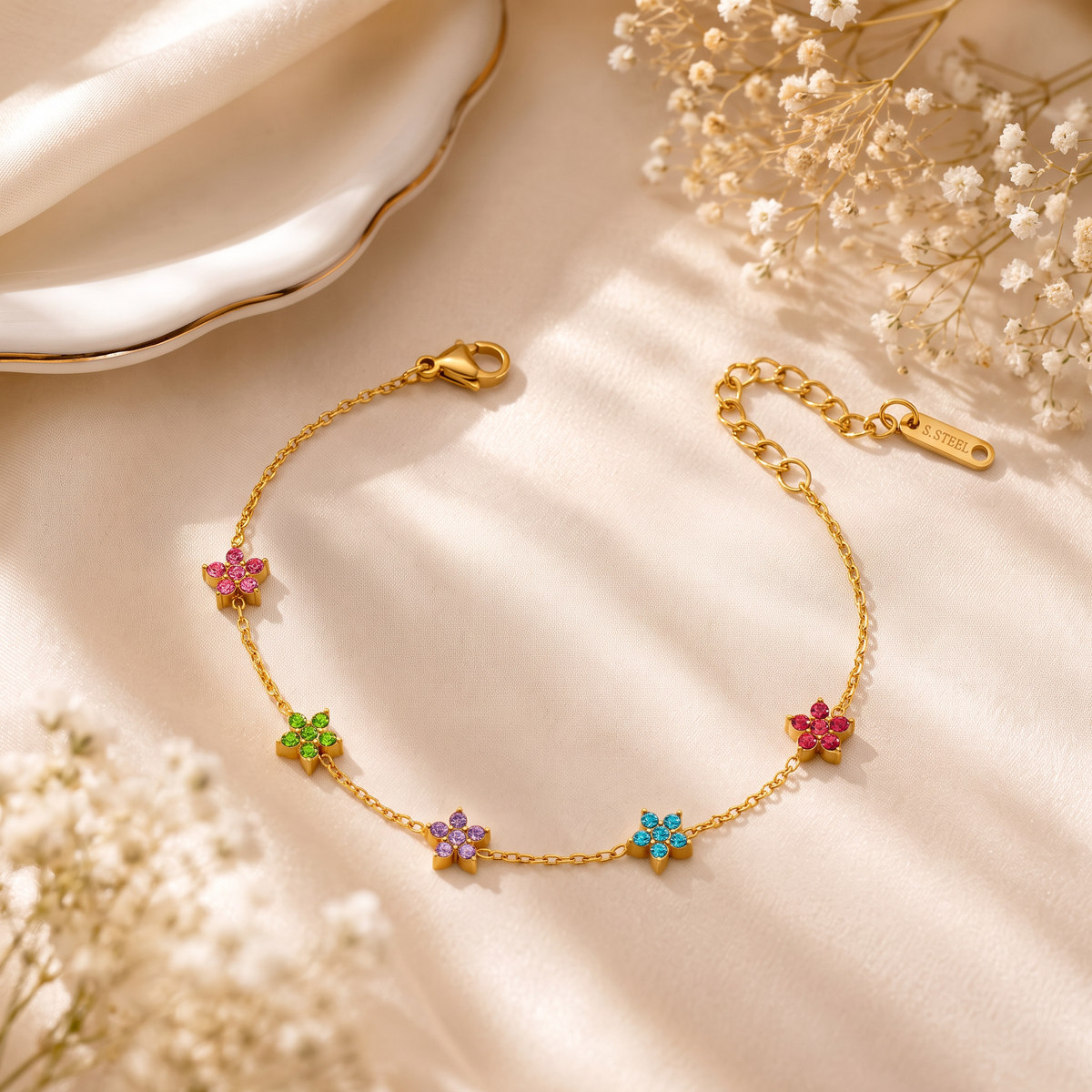 Flora Spark Gold Bracelet - Multicolor Main image
