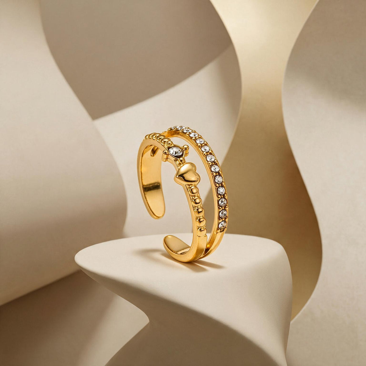Heart Whisper Gold Ring Main image