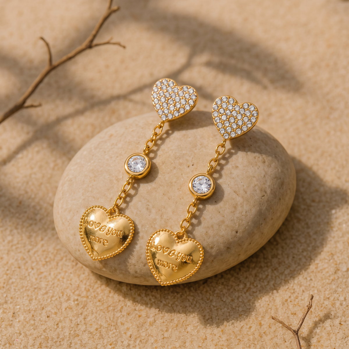 Forever Heart Gold Earrings Main image
