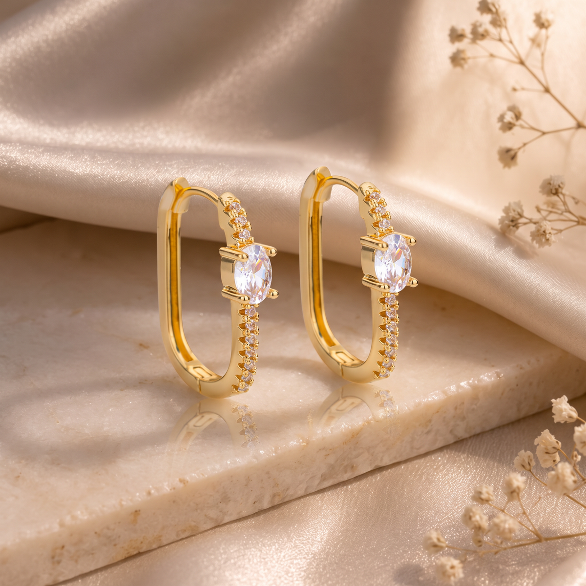 Stellar Spark Gold Hoop Earrings Main image
