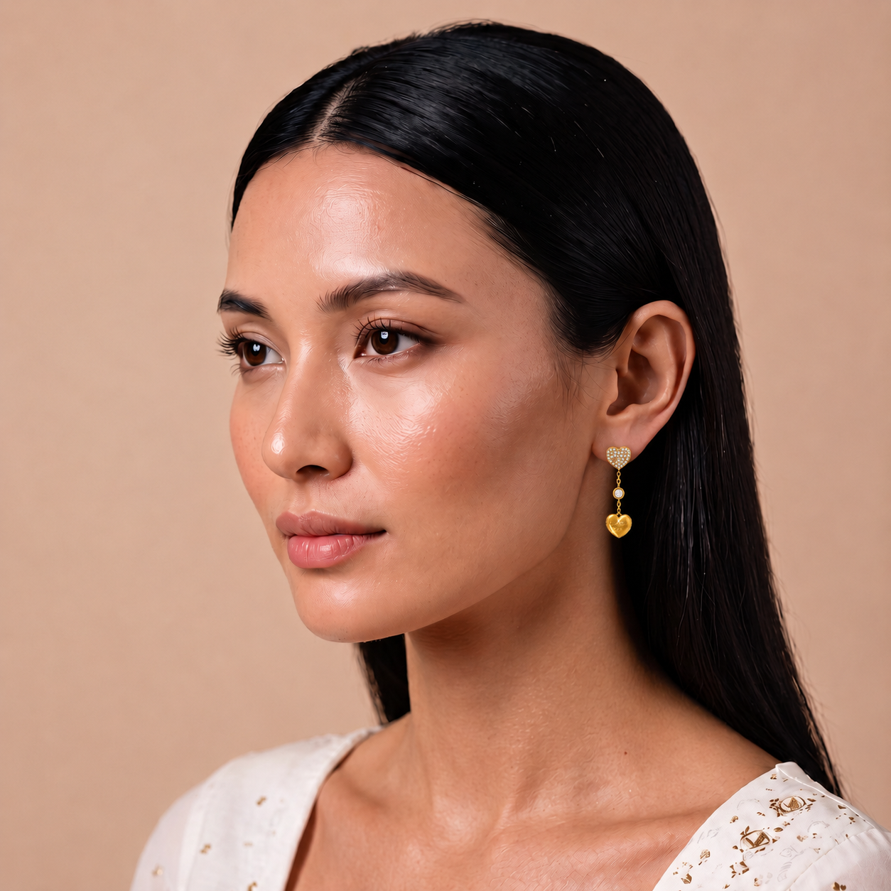 Forever Heart Gold Earrings Secondary image