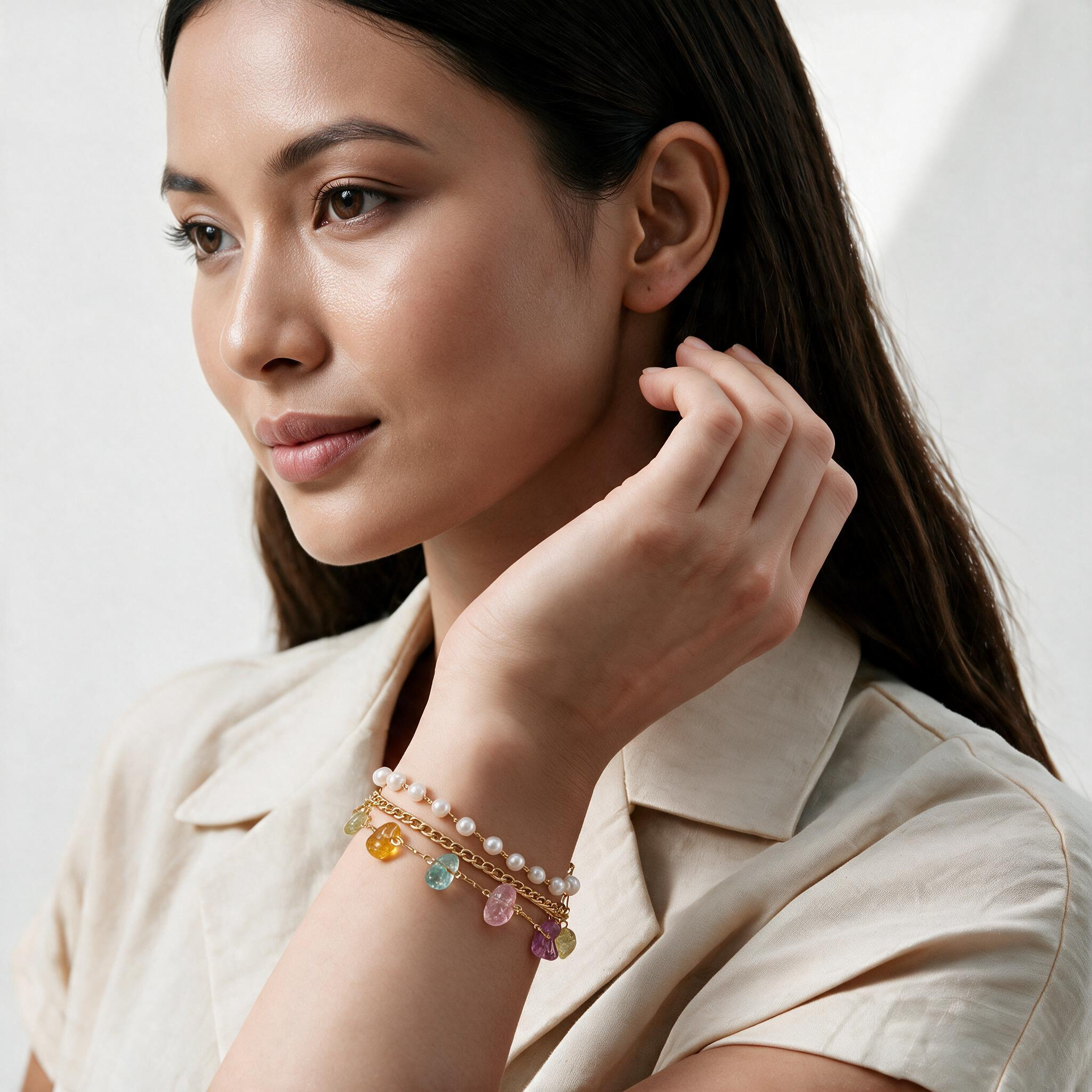 Pastel Bloom Gold Bracelet Secondary image