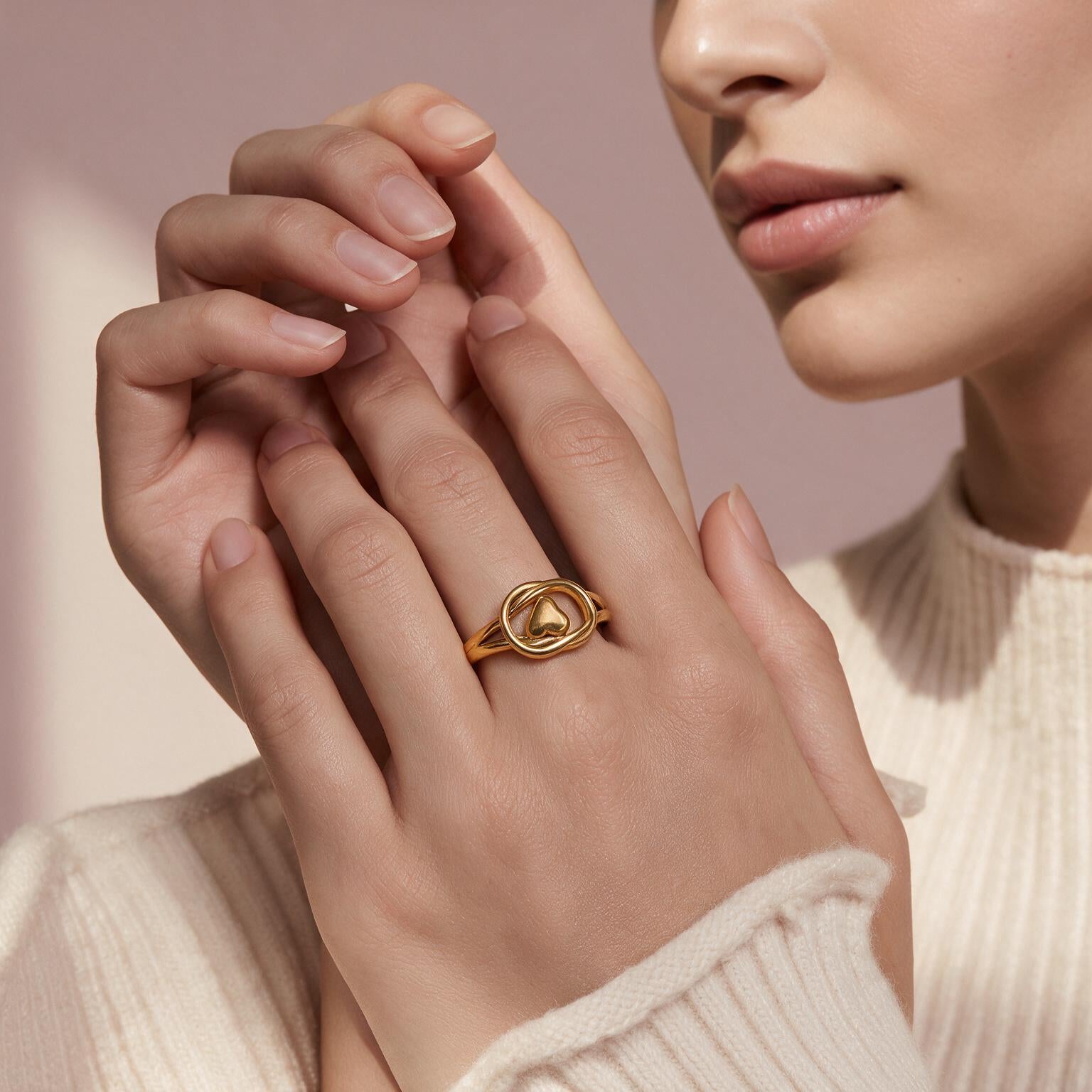 Belleza Gold Heart Ring Secondary image
